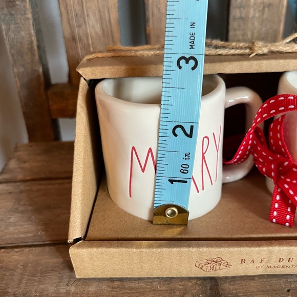 New - Rae Dunn - Mini Christmas Mugs - Merry Christmas & Bright - Picture 2 of 2